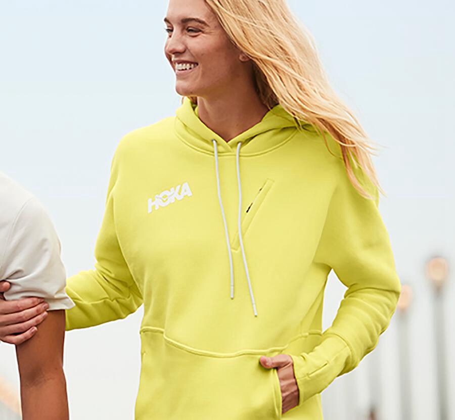 Sudadera Con Capucha Hoka One One Mujer - Performance - Amarillo - XSY912760